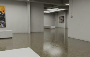 Concrete floors in a museum.